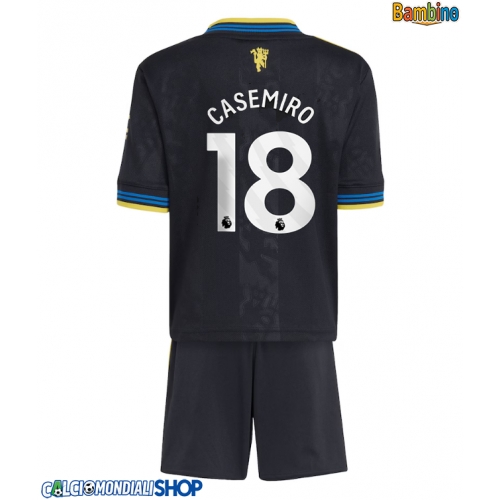 Maglie da calcio Manchester United Casemiro #18 Terza Maglia Bambino 2025-26 Manica Corta + Pantaloni corti)